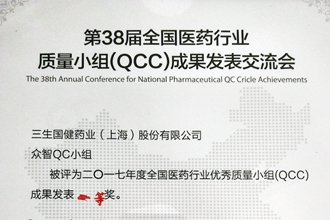 豪门国际喜获全国医药行业QCC成果发表一等奖